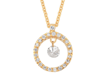 Dancing Diamond & Fine Gold Pendant Necklace