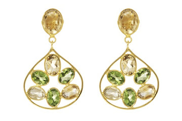 Deia Lemon Quartz & Peridot Earrings