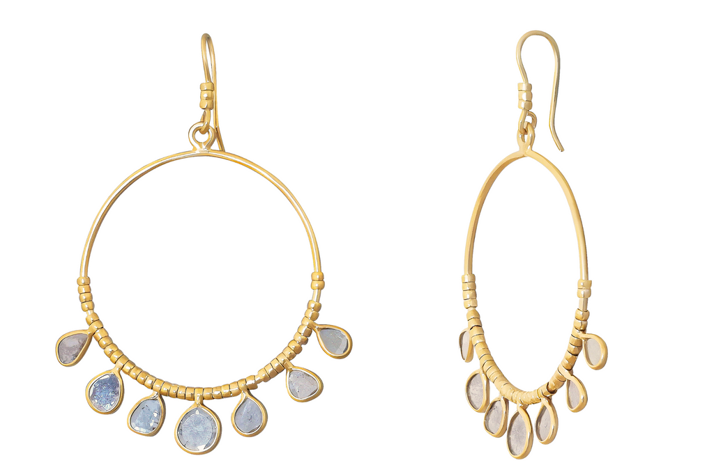Delhi Diamond Beaded Round Earrings