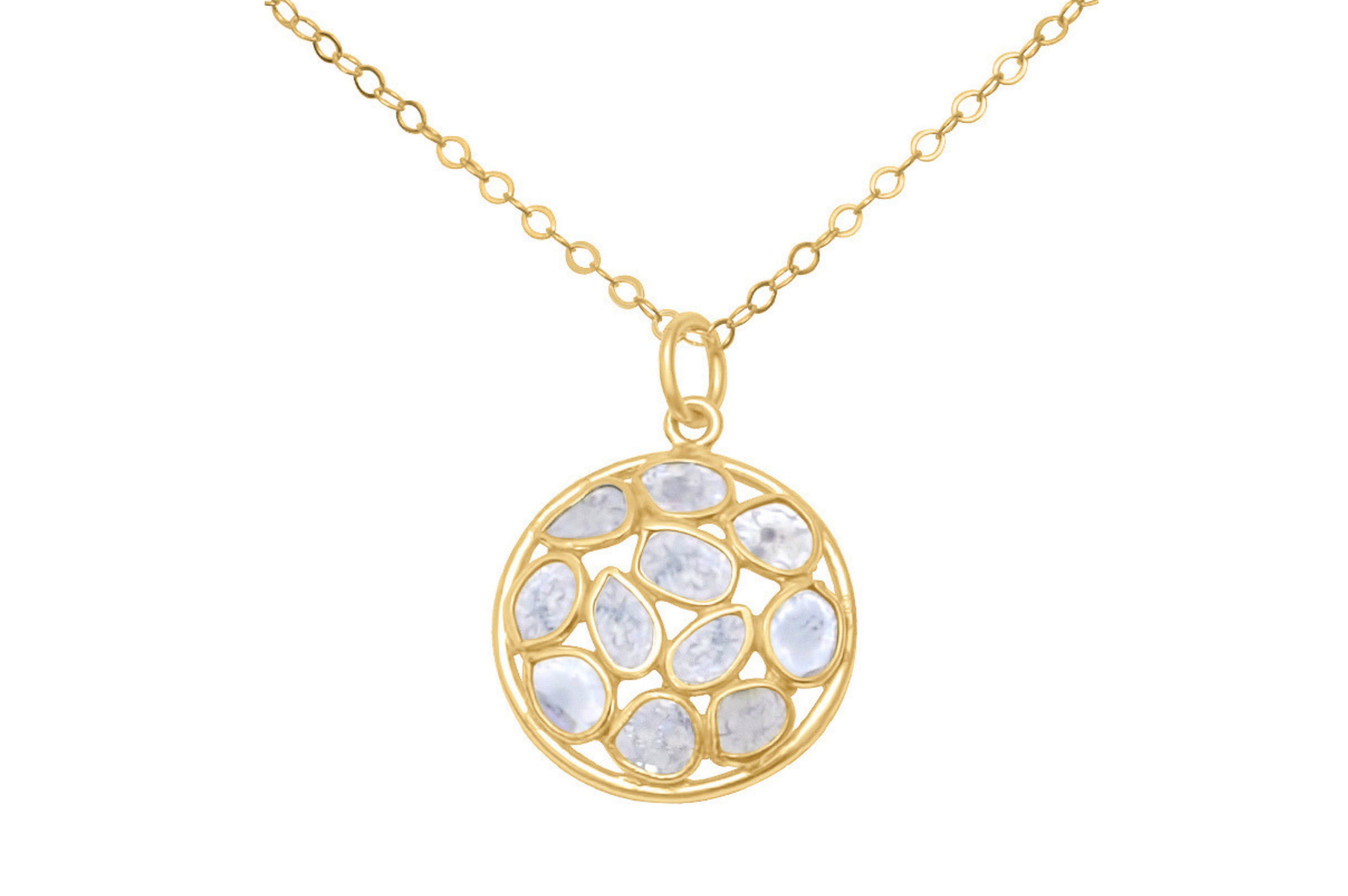 Delhi Diamond Disc Pendant Necklace