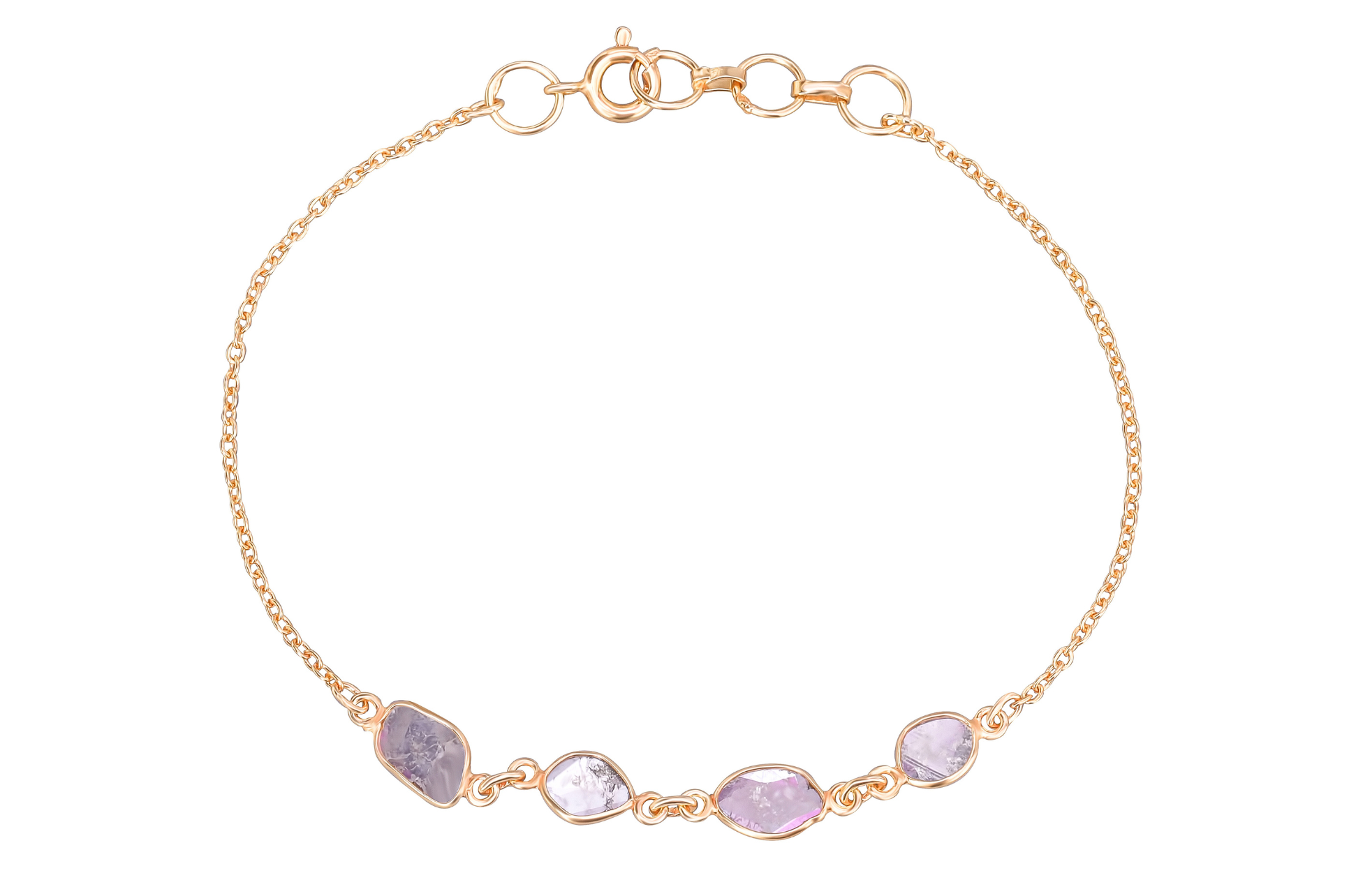 Delhi Four Diamond Slice Chain Bracelet