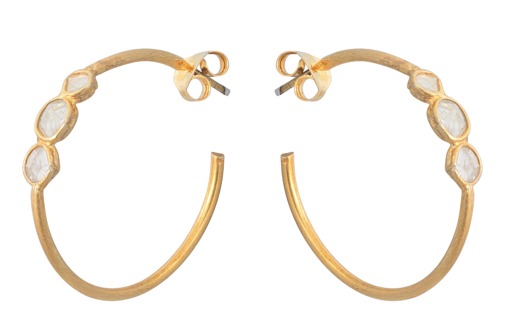 Delhi Diamond Set Hoop Earrings