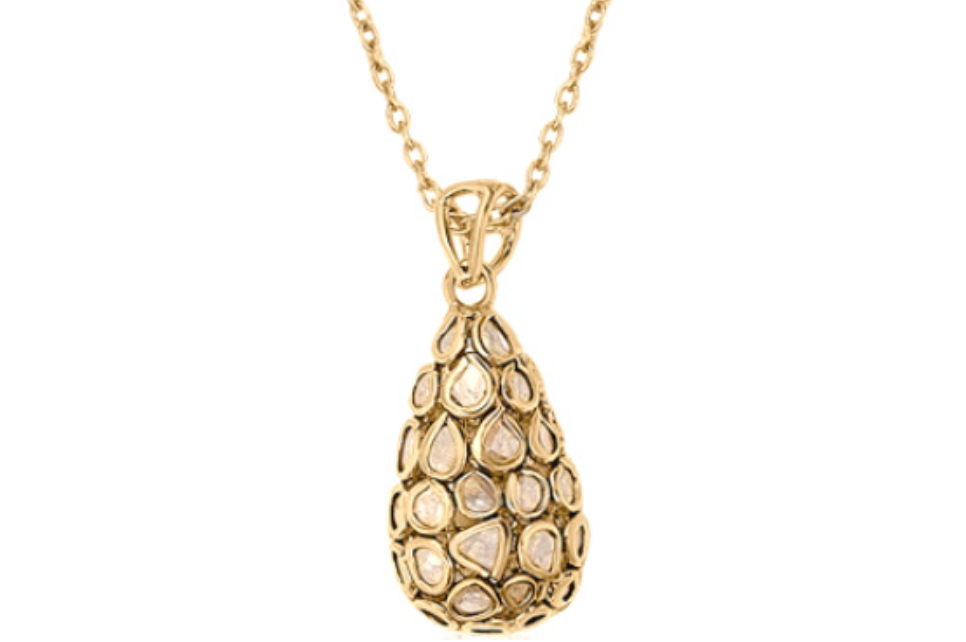 Delhi Diamond Pear-Drop Pendant Necklace
