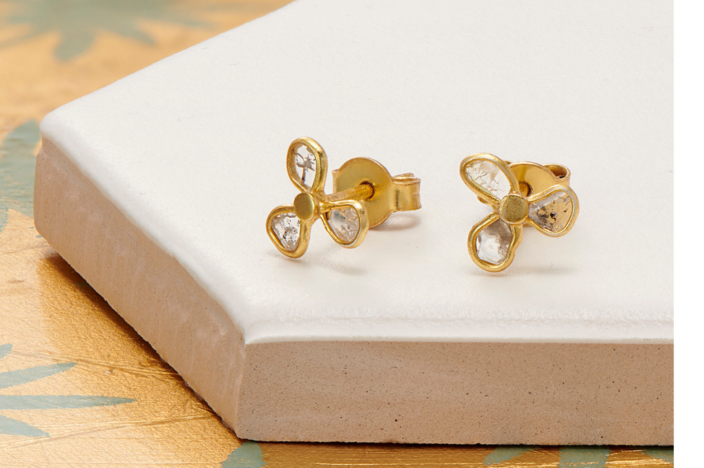 Delhi Diamond Trio Stud Earrings