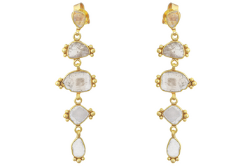Delhi Diamond Dotted Drop Earrings