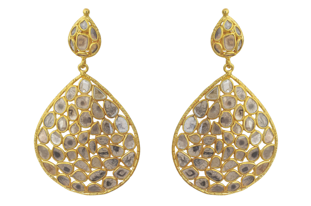 Dehli Diamond Statement Double Drop Earrings