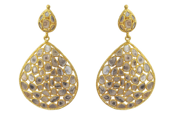 Dehli Diamond Statement Double Drop Earrings