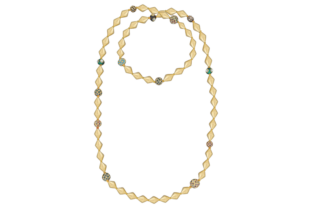 Dholki & Jadau Bead Knotted Long Necklace