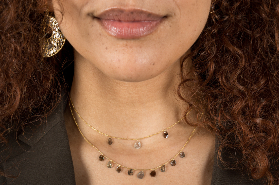 Iona Single Diamond Charm & Fine Gold Necklace