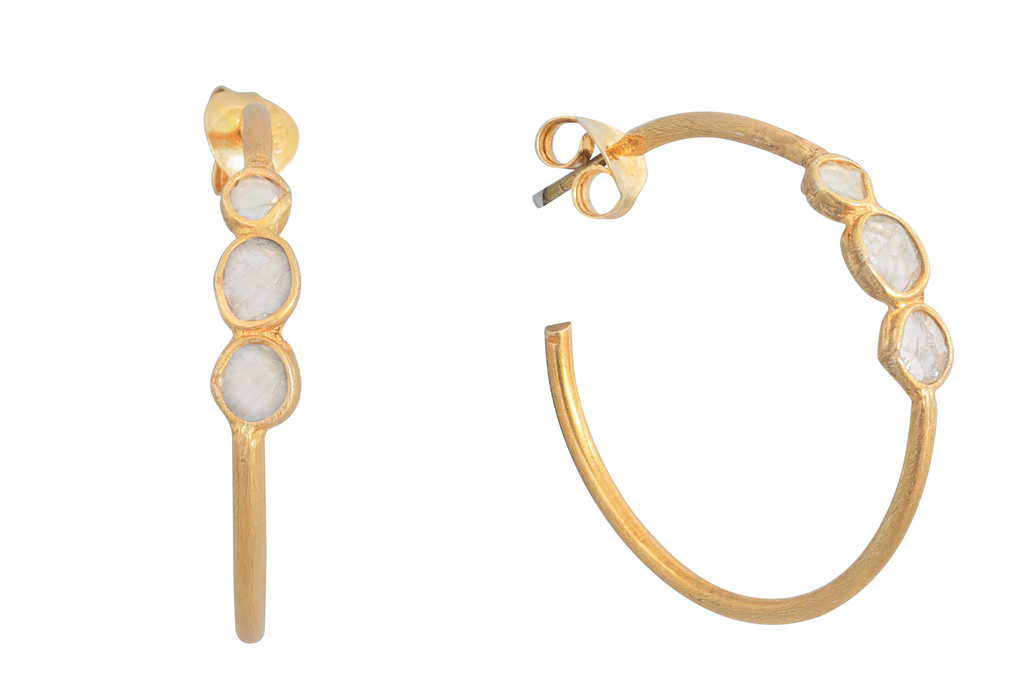 Delhi Diamond Set Hoop Earrings