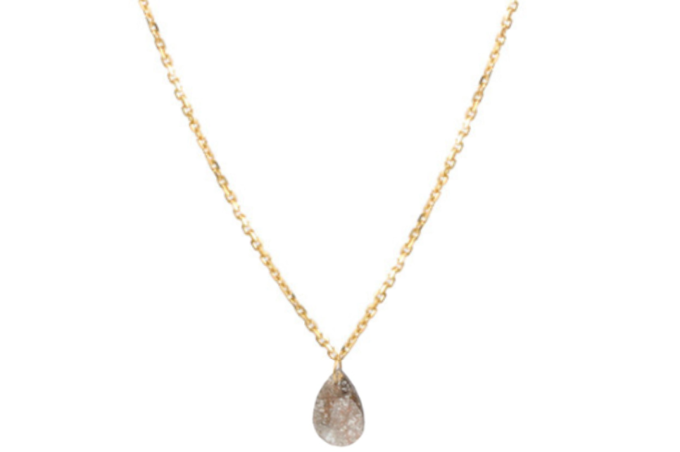 Iona Single Diamond Charm & Fine Gold Necklace