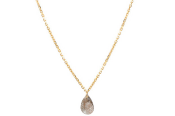 Iona Single Diamond Charm & Fine Gold Necklace