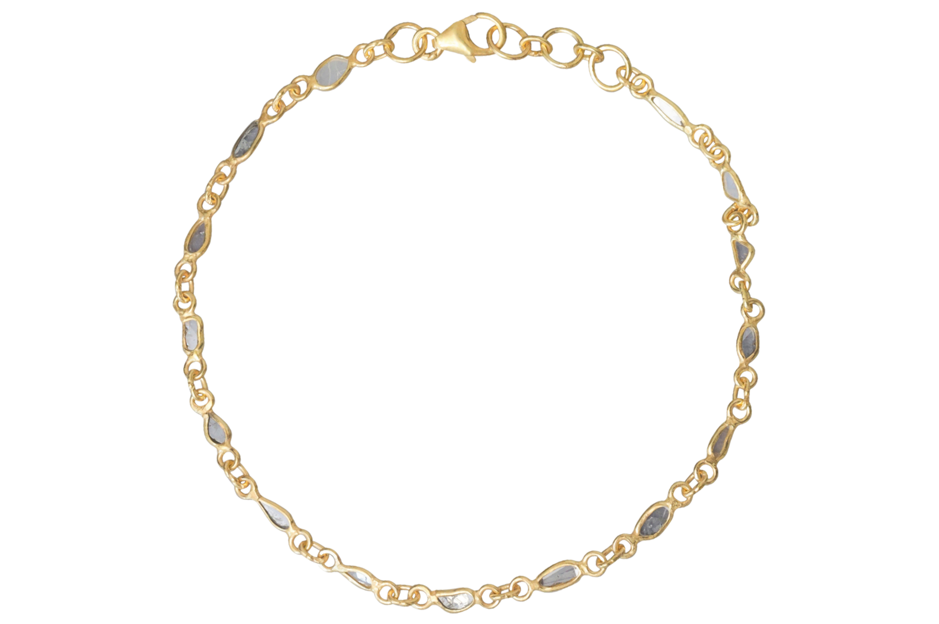 Diamond Gemstone Link Chain Bracelet