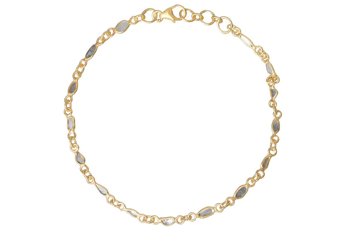 Diamond Gemstone Link Chain Bracelet