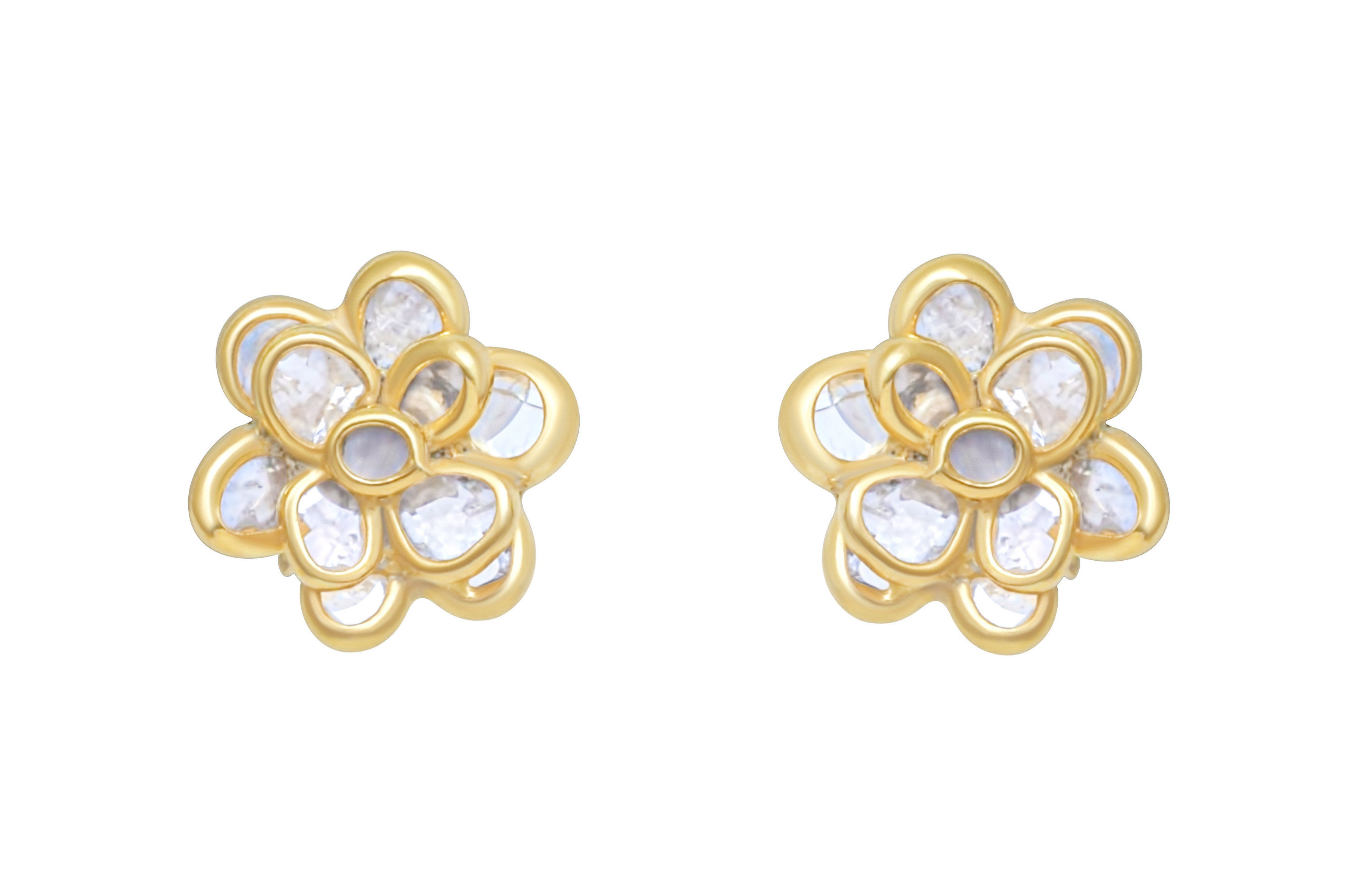 Delhi Diamond Flower Stud Earrings