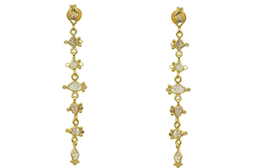Delhi Diamond Dotted Line Earrings