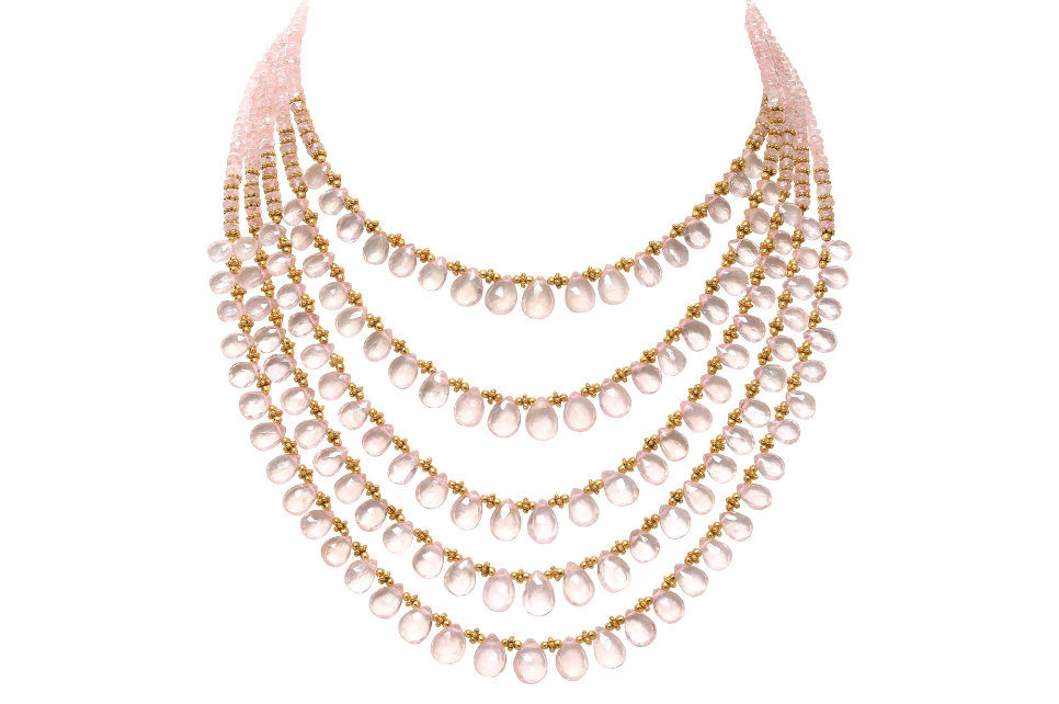 Diva Rose Quartz Beaded Necklace