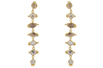 Delhi Diamond Dotted Line Earrings