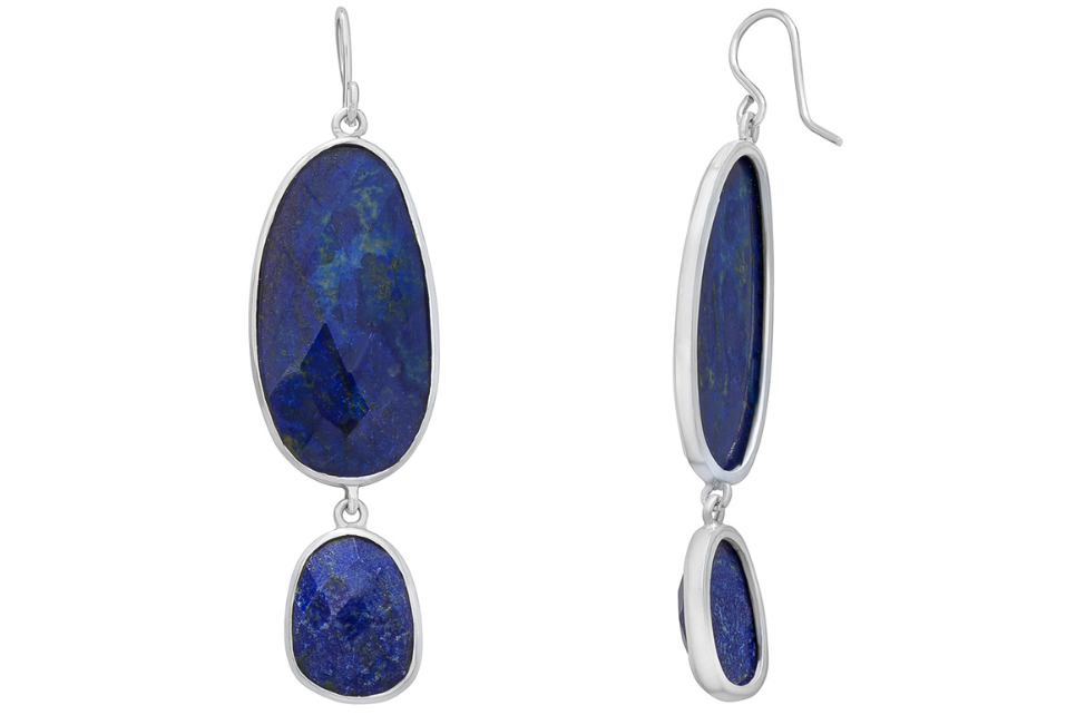 Lapis & Sterling Silver Double Drop Earrings