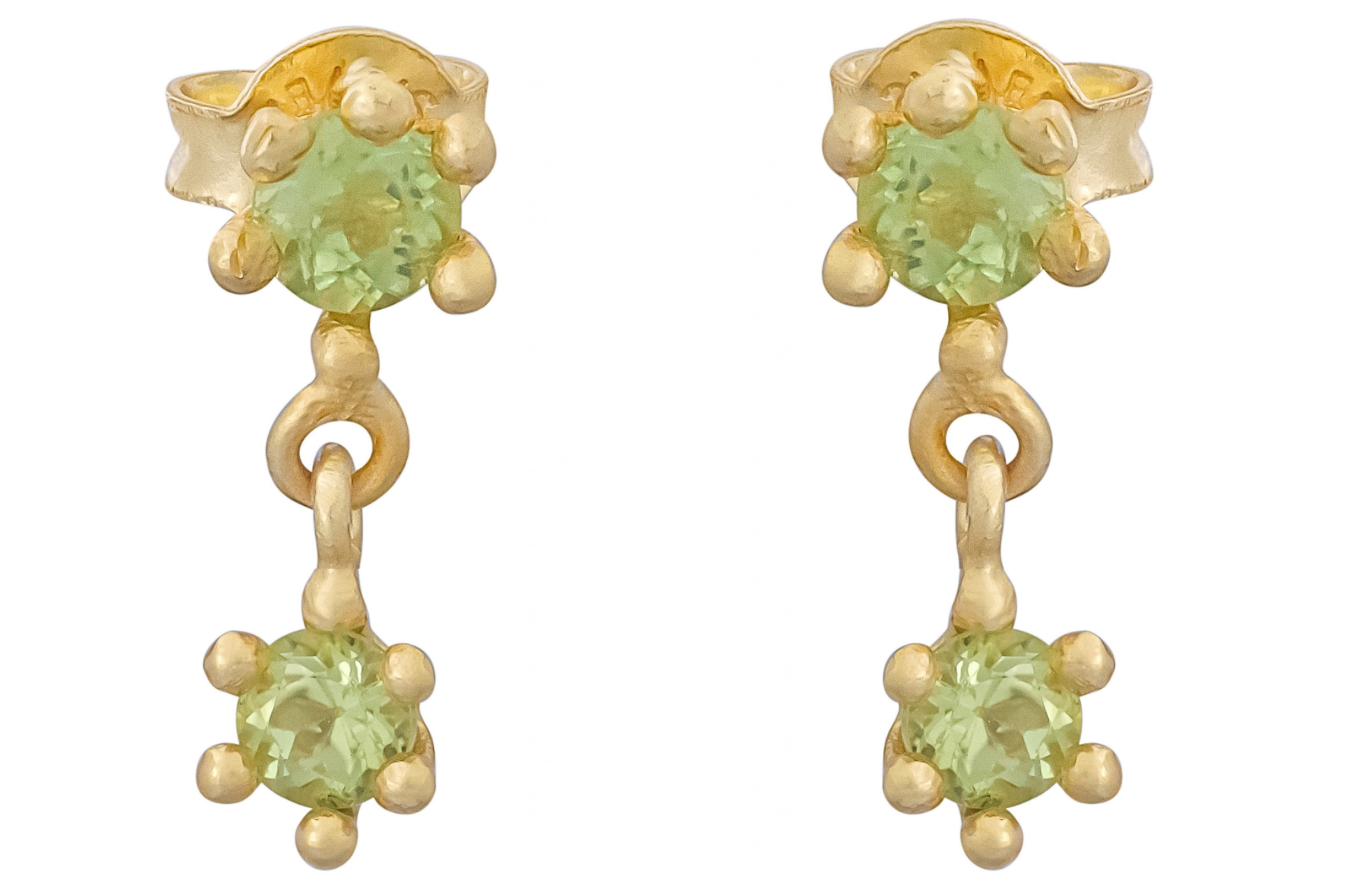 Cosmic Peridot Drop Earrings
