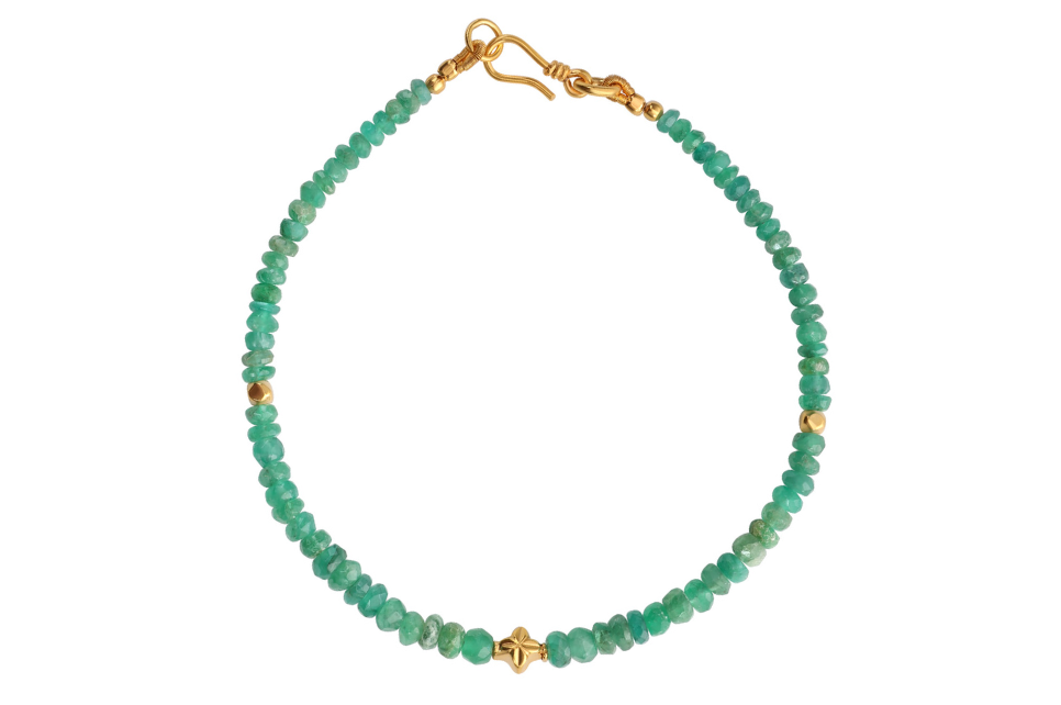 Fine Gold & Emerald Bead Bracelet