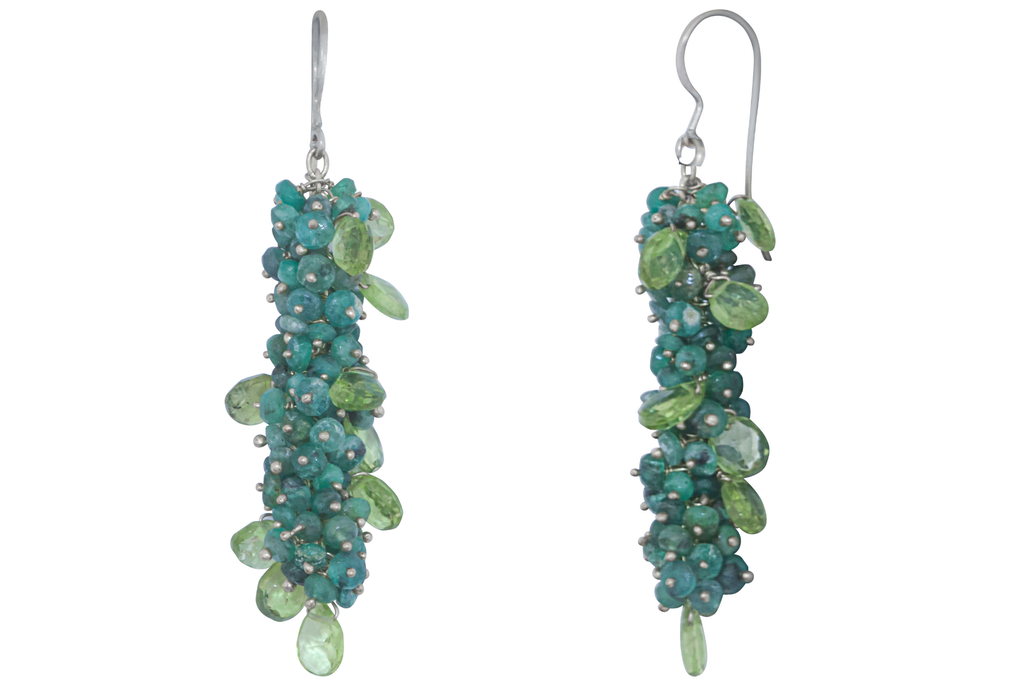 Enid Emerald & Peridot Beaded Drop Earrings