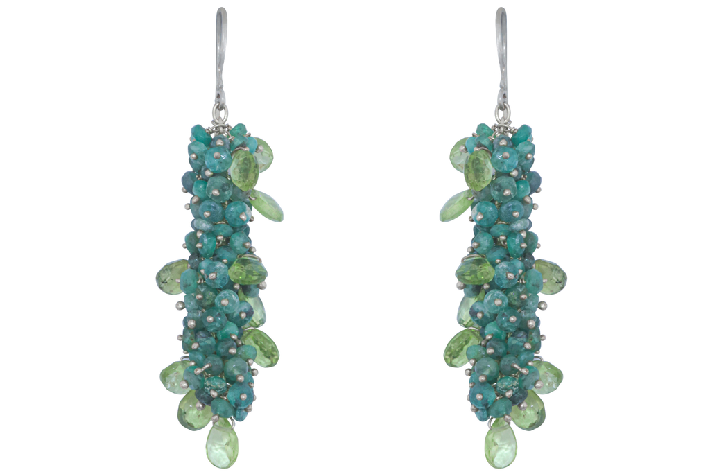 Enid Emerald & Peridot Beaded Drop Earrings