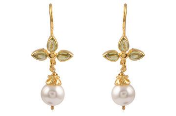 Fifi Peridot & Pearl Earrings