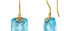 Fine Gold Blue Topaz Checker Cut Earrings