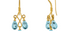 Fine Gold Drop Earrings With Blue Topaz
