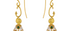 Fine Gold, Rock Crystal & Jadau Work Drop Earrings