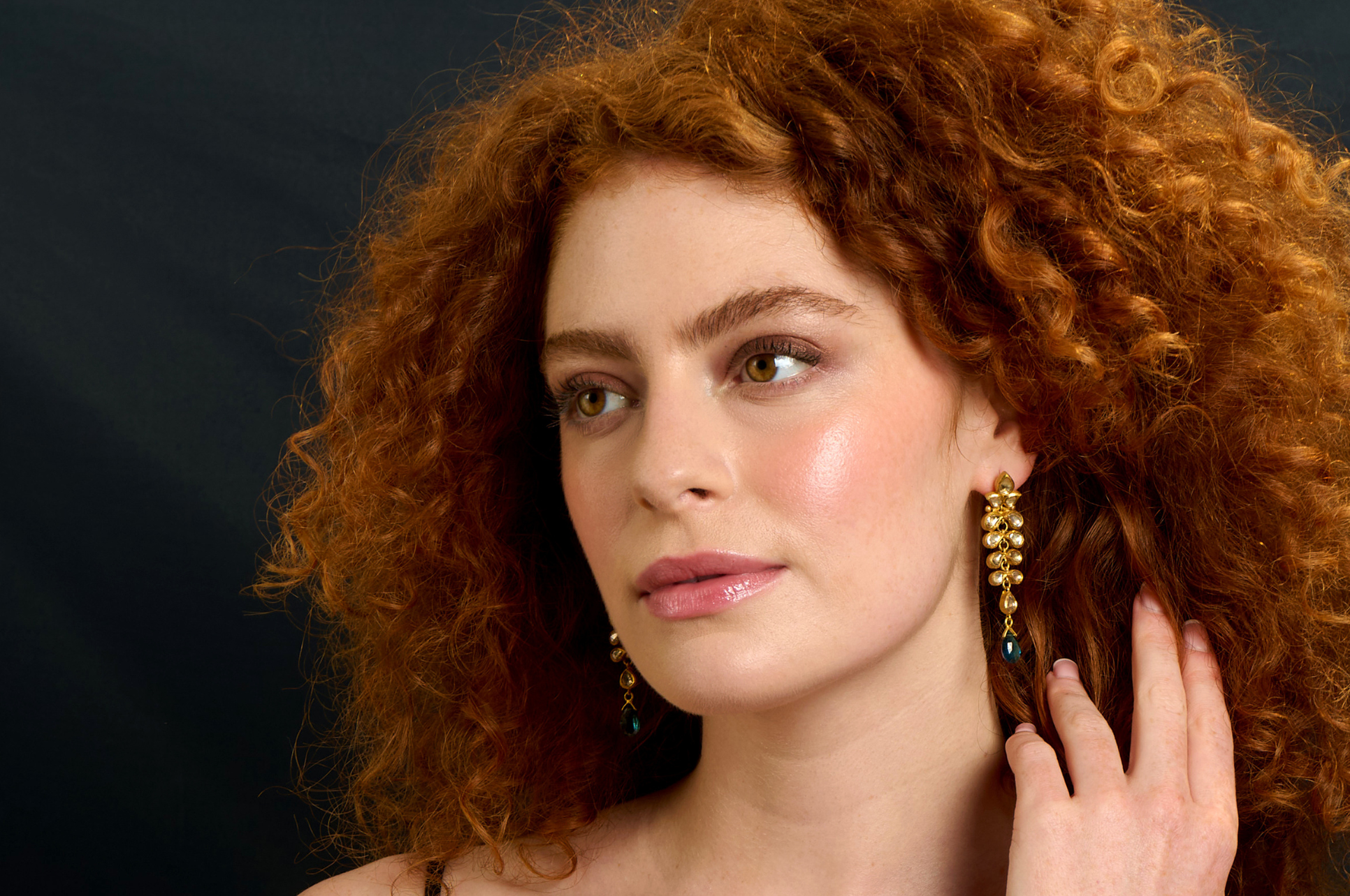Fine Gold Diamond Earrings with Blue Tourmaline Drops