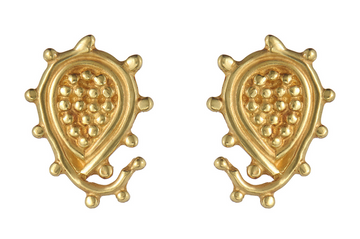Fine Gold  Paisley Stud Earrings