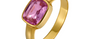 Fine Gold  Ring Set With Rectangular Pink Sapphire