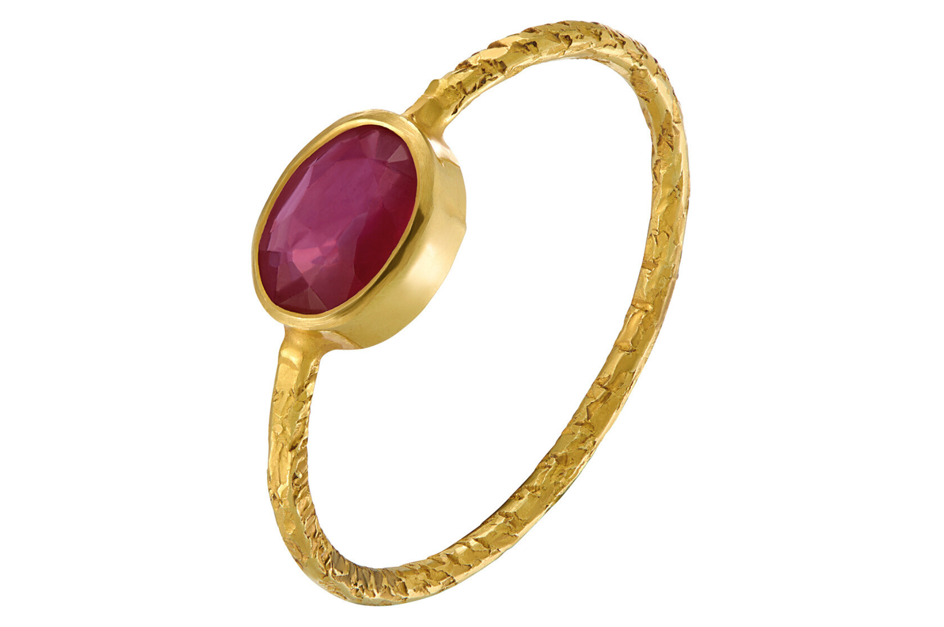 Fine Gold Ring Set With Ruby