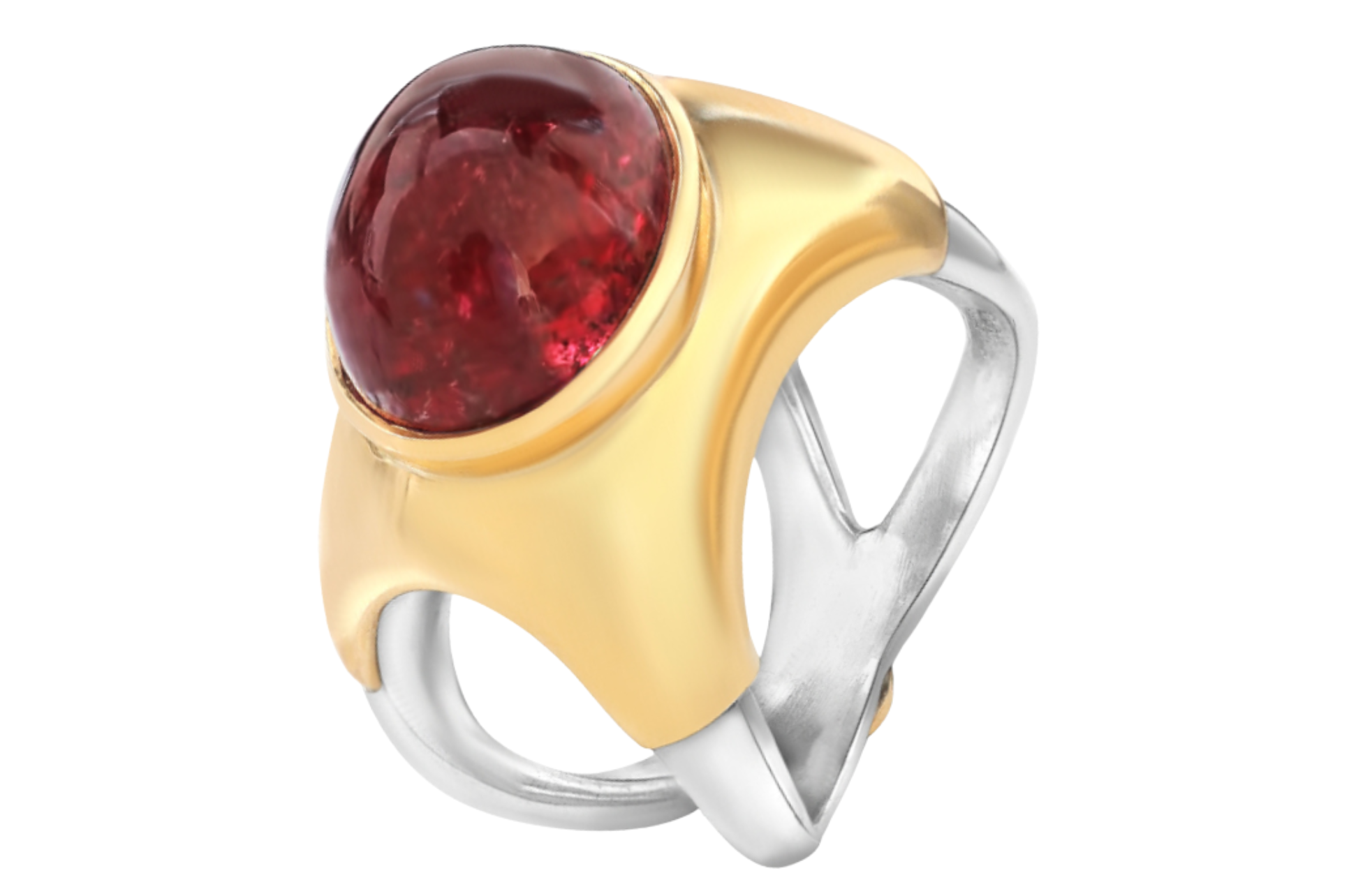 Fine Gold & Silver Tourmaline Ring
