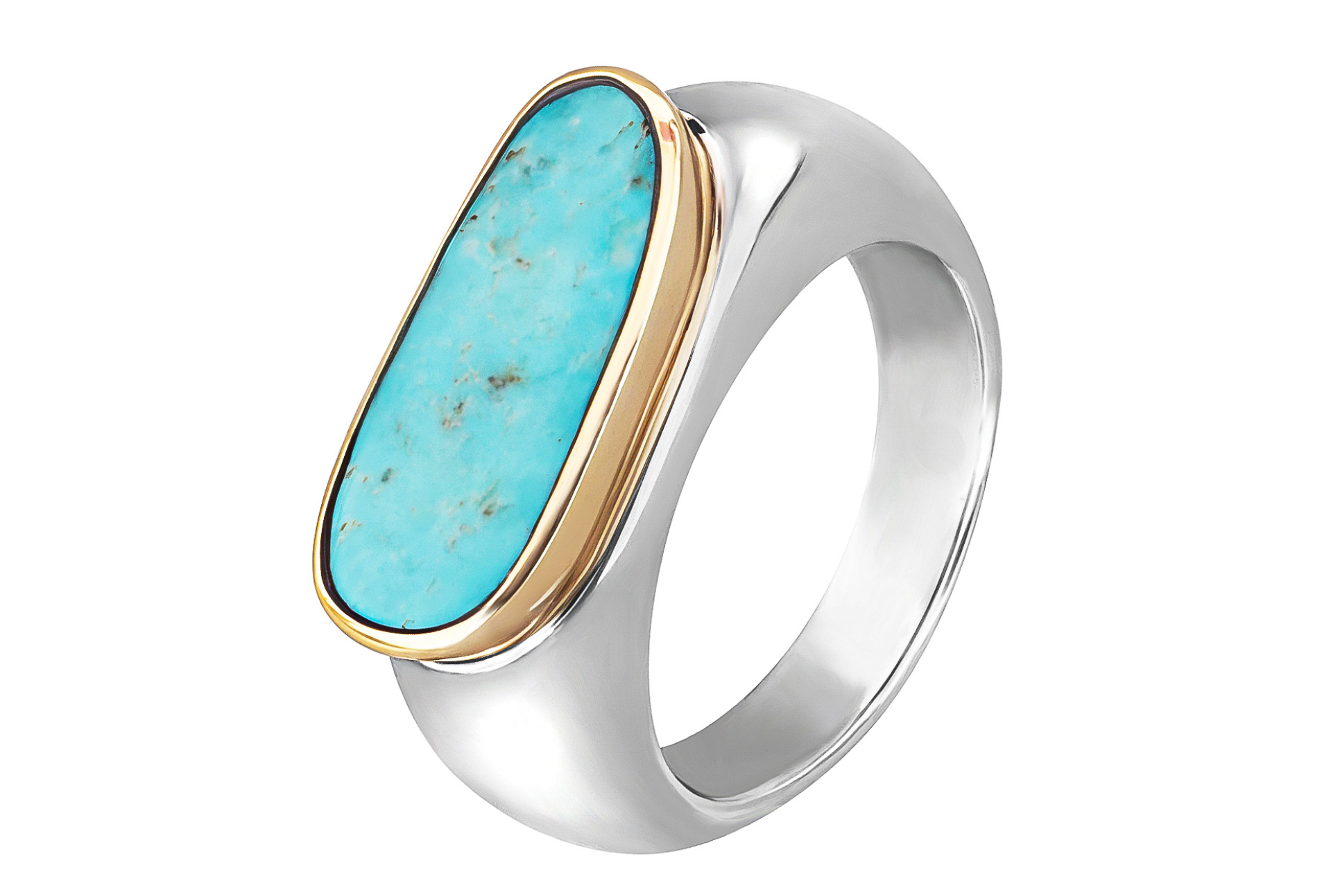 Fine Gold & Silver Turquoise Ring