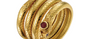 Fine Gold Snake Ring With Ruby Eyes