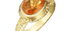 Fire Opal & Carved Setting Ring