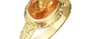 Fire Opal & Carved Setting Ring