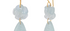 Aquamarine Carved Flower Double Drop Earrings