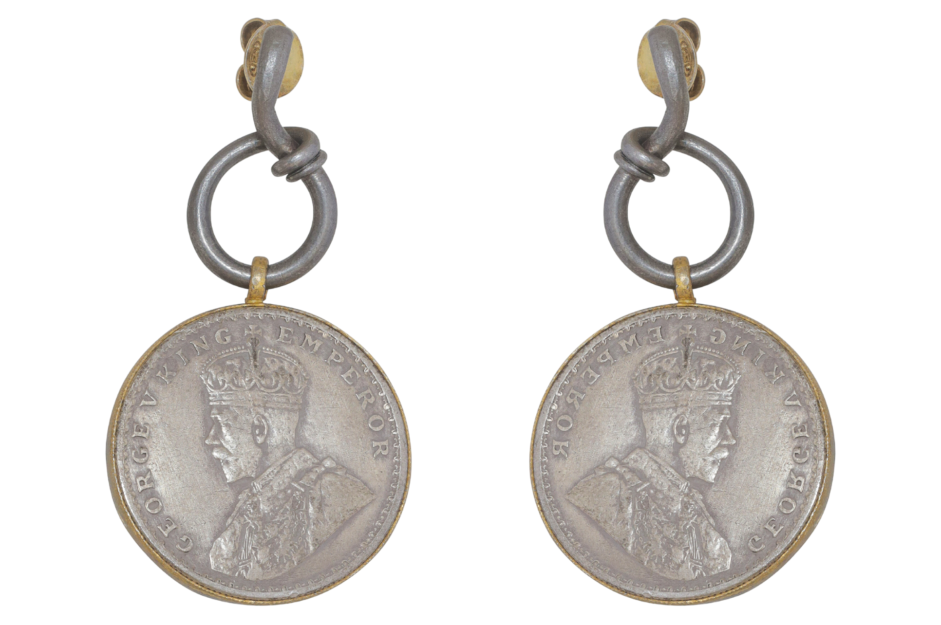 Sterling Silver & Antique George V Coin Earrings