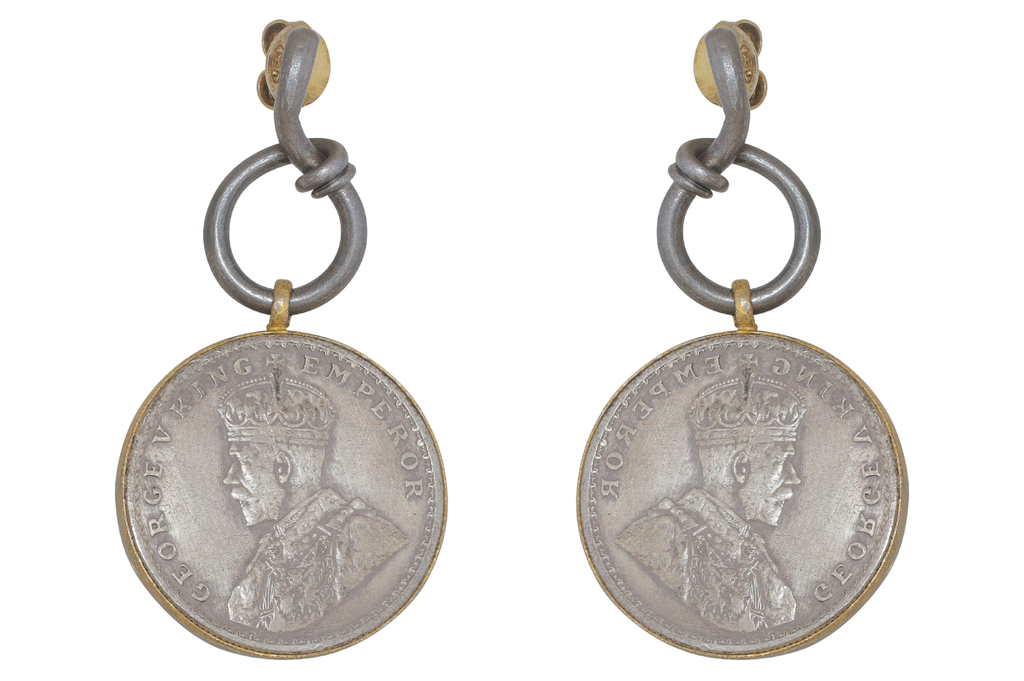 Sterling Silver & Antique George V Coin Earrings