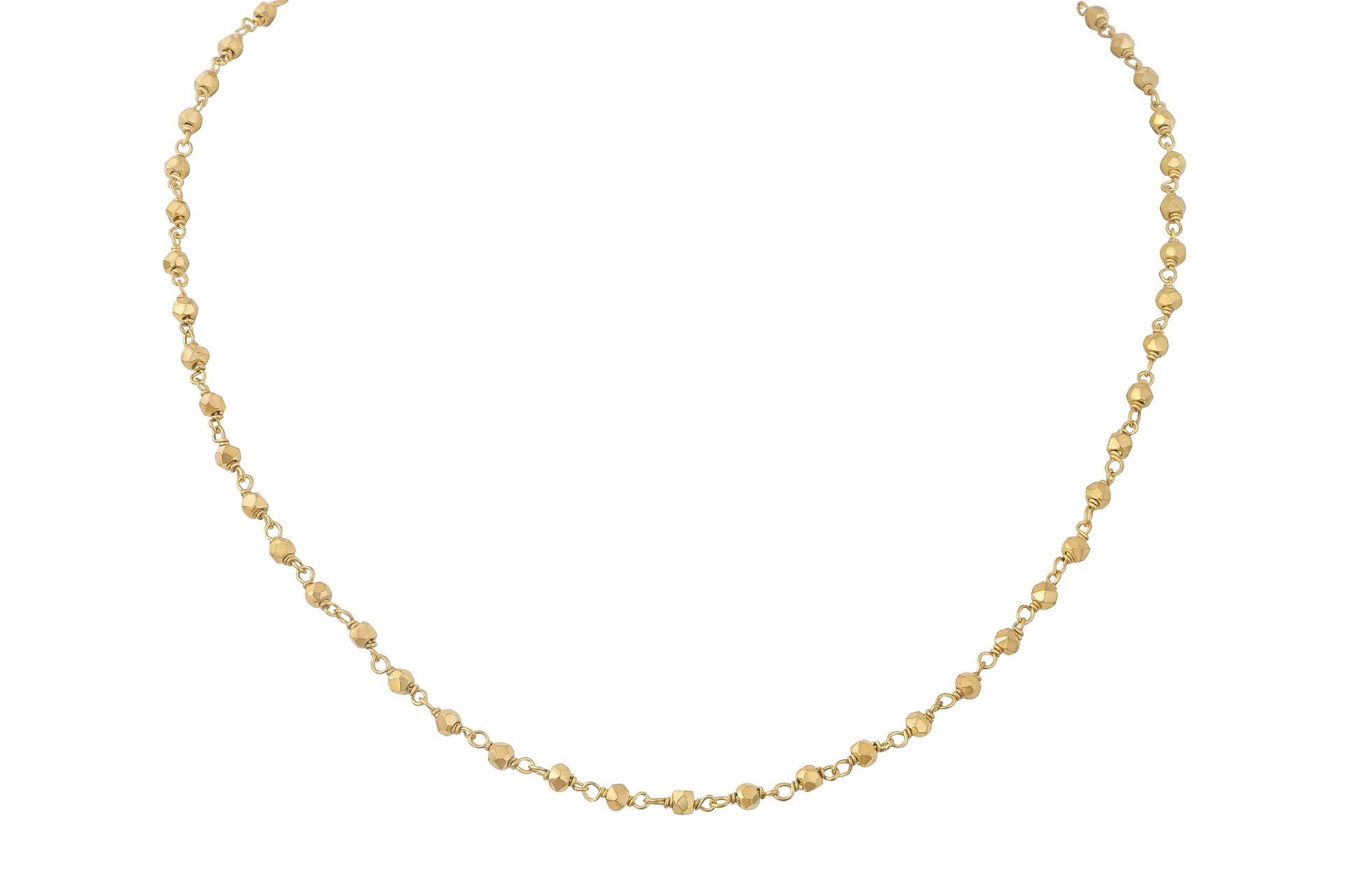 Plain Gold Plated Rosary Necklace