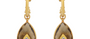 Gold Hoop Earrings With Smoky Quartz Jadau Drops