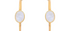 Gold & Moonstone Set Hoop Earrings