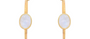 Gold & Moonstone Set Hoop Earrings