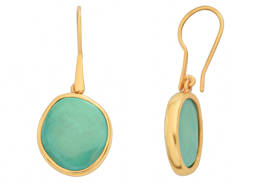 Chrysoprase Pebble Single Drop Earrings