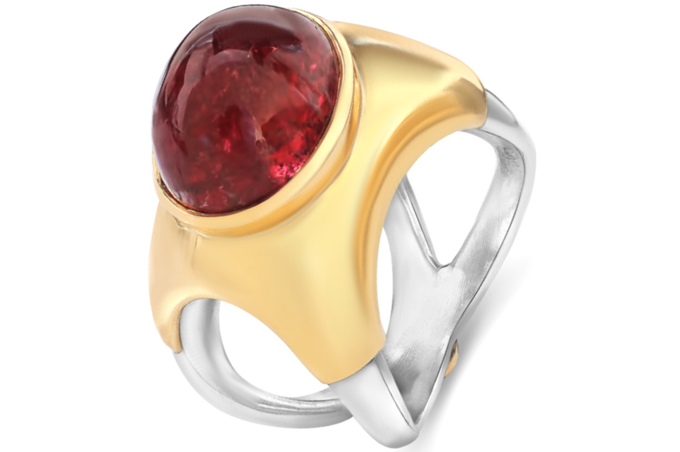 Fine Gold & Silver Tourmaline Ring