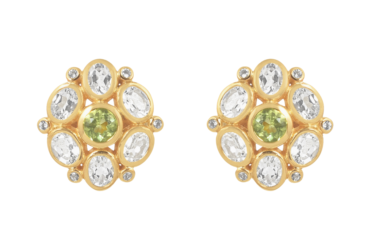 Posie Green Amethyst & Peridot Stud Earrings